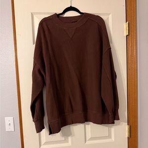Brown ribbed oversized aerie sweatshirt size medium